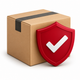 Shipping Protection parcel and red shield icon