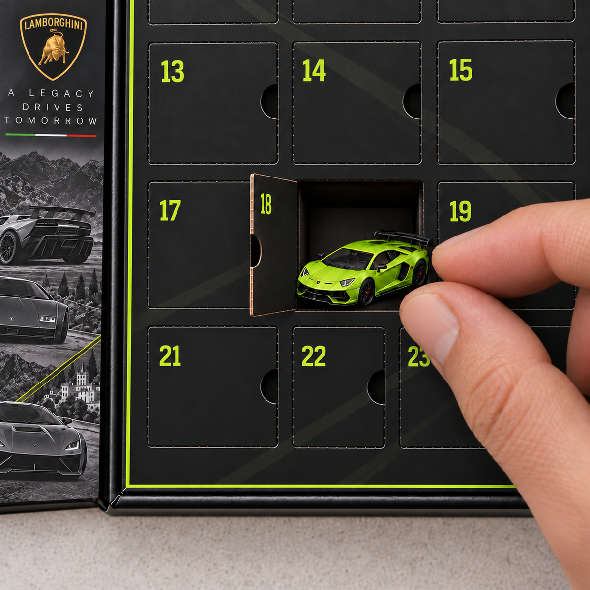 Lamborghini Advent Calendar — single door reveal